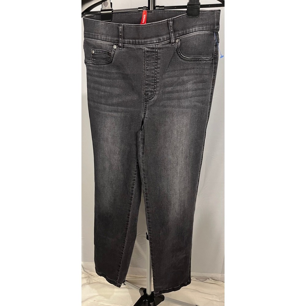 Spanx Womens M Black Wash‎ Denim Pull On Jeans